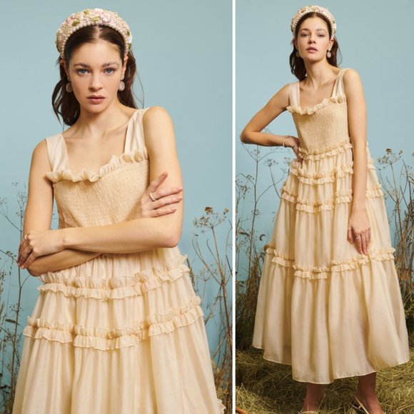 Sister Jane Dresses & Skirts - NEW DREAM Sister Jane Buttercup Ruffle Maxi Dress Square Neck Tiered Organza - S
